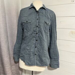 GAP Heather Blue Casual Shirt XL